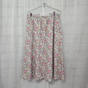 Vintage Bonworth Pink Floral A-line Cottagecore Midi Skirt L